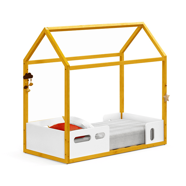 Cama Casita Liv Blanca Caramelo