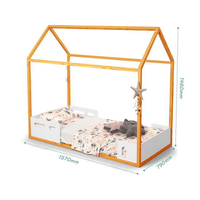 Cama Casita Liv Blanca Caramelo