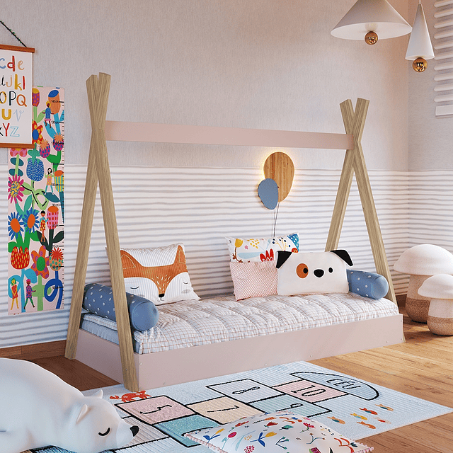 Cama Infantil Montessori Rosado