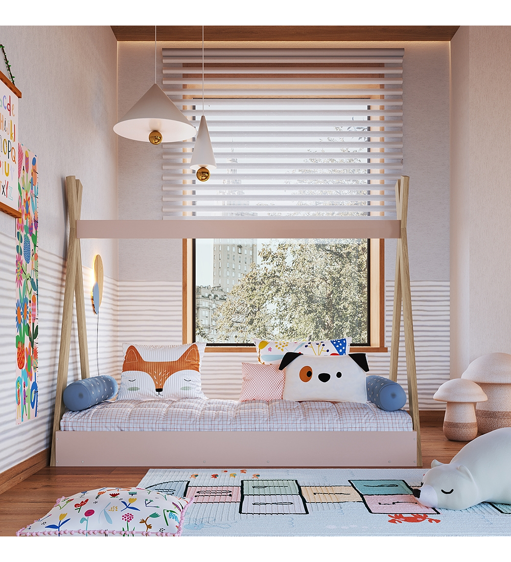 Cama Infantil Montessori Rosado