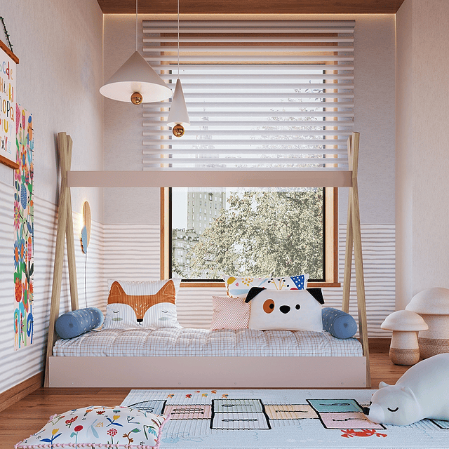 Cama Infantil Montessori Rosado