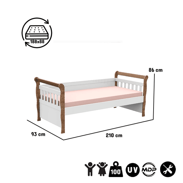 Cama Cuja Blanco Café Julia 