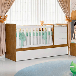 Cuna Multifuncional Cleo Blanco y Café