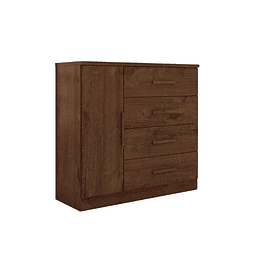 Comoda Con Puerta Café Mate Cinza