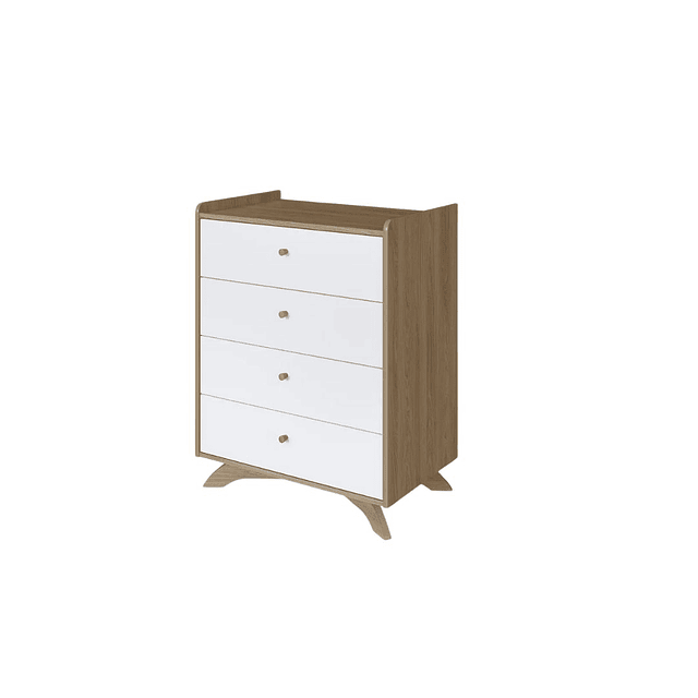 Comoda Blanco Miel Affet 4 Cajones 