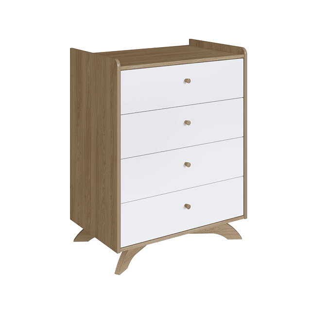 Comoda Blanco Miel Affet 4 Cajones 