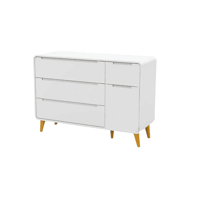 Comoda Blanca Agatha 3 Cajones Y Puerta  