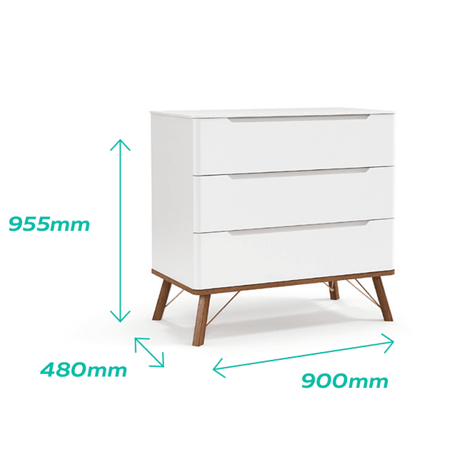 Cómoda 3 Cajones Albi Menta