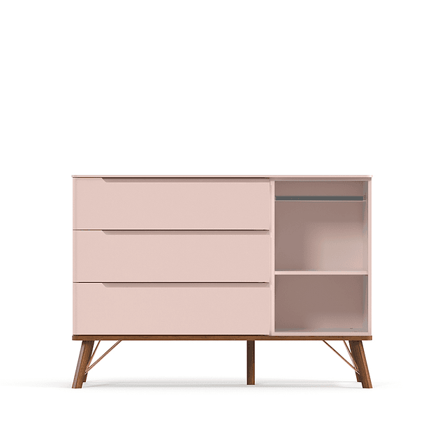 Cómoda 3 Cajones + Pta Albi Rosada