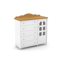 Cómoda Mudador Blanca/Miel Provence Slim 