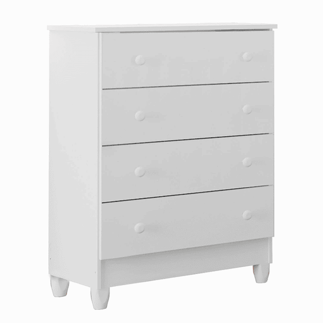 Comoda Blanco Mel 4 Cajones 