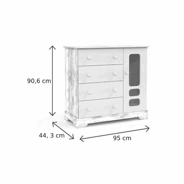 Cómoda  Mudador Blanca Smart 