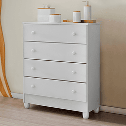 Comoda Blanco Mel 4 Cajones 