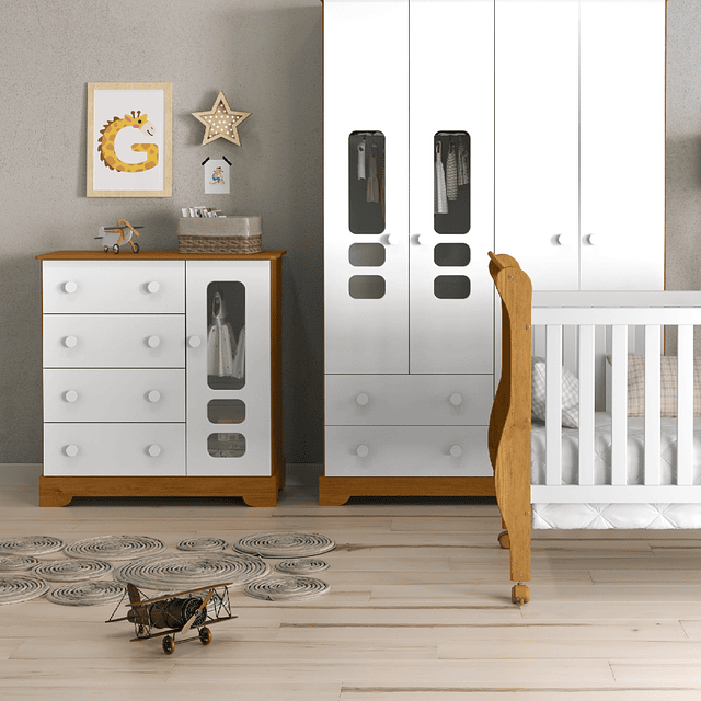 Cómoda  Mudador Blanca/Miel Smart 