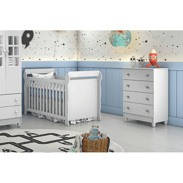 Comoda Blanco Mel 4 Cajones 