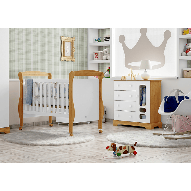 Cómoda  Mudador Blanca/Miel Smart 