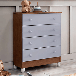 Comoda Gris Café Mel 4 Cajones 