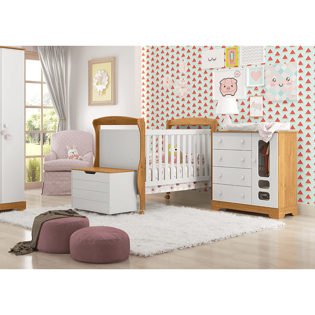 Cómoda  Mudador Blanca/Miel Smart 