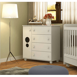 Comoda Top Blanca 4 Cajones  