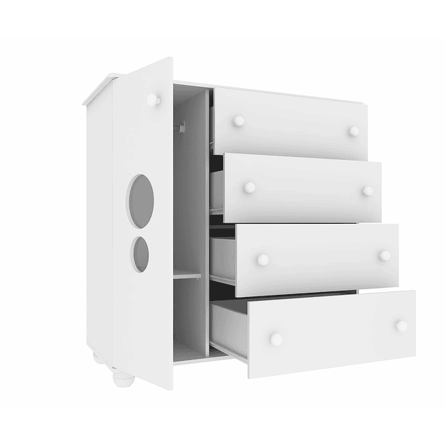 Comoda Top Blanca 4 Cajones  