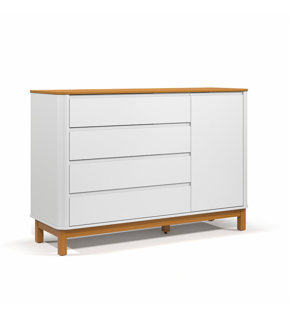 Comoda Flow Blanca Eco Wood