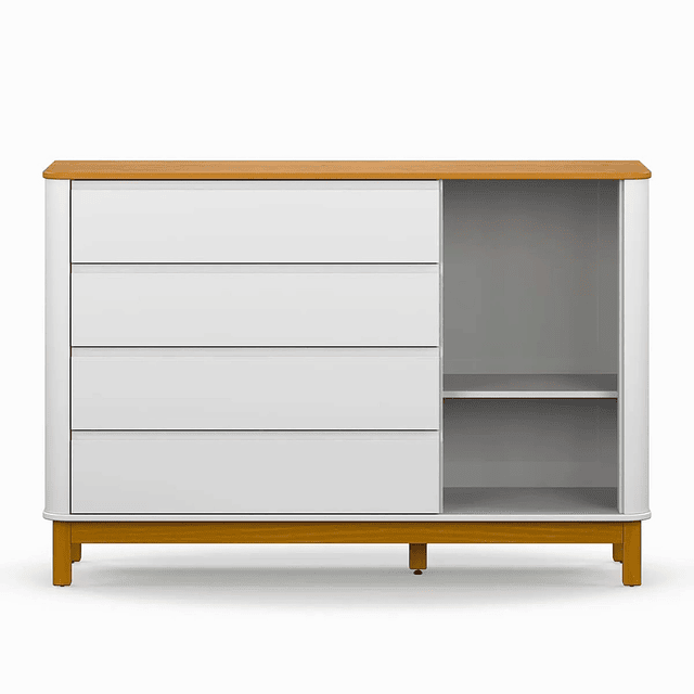 Comoda Flow Blanca Eco Wood