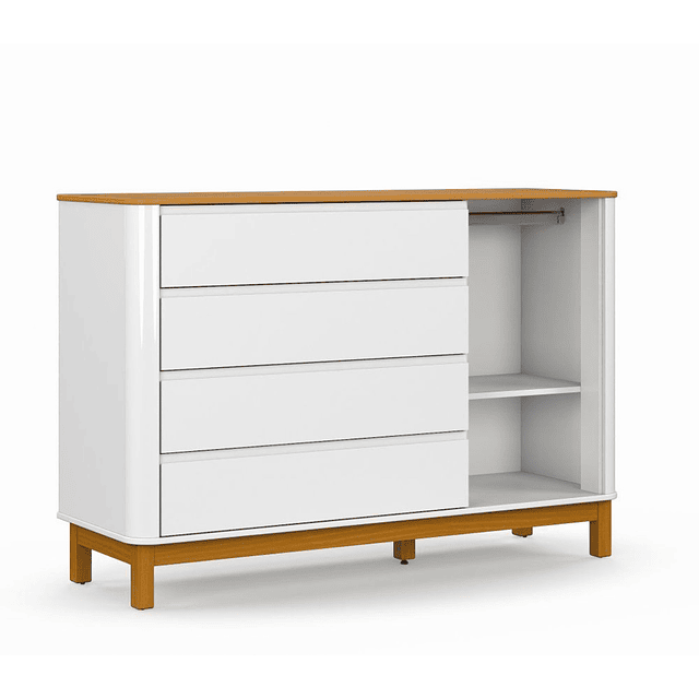 Comoda Flow Blanca Eco Wood