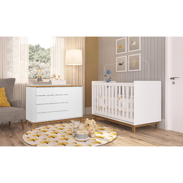 Comoda Flow Blanca Eco Wood