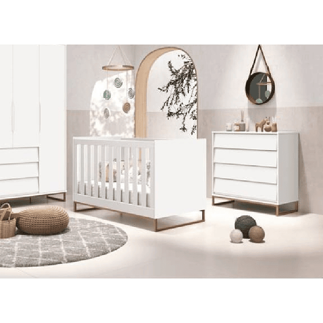Cómoda Noah Design Blanco Base Cobre