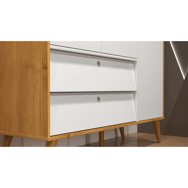 Cómoda Con Puerta Gold Miel/Blanco 