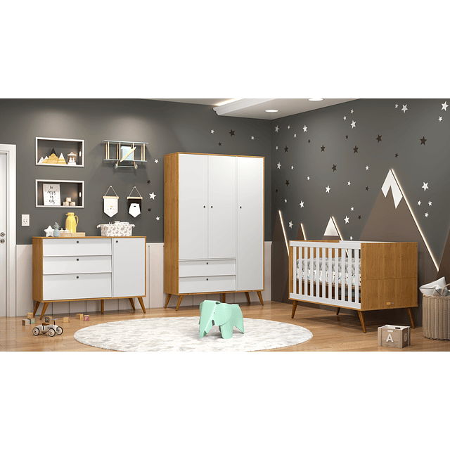 Cómoda Con Puerta Gold Miel/Blanco 