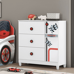 Cómoda Infantil Con Puerta Fast Car Blanco 