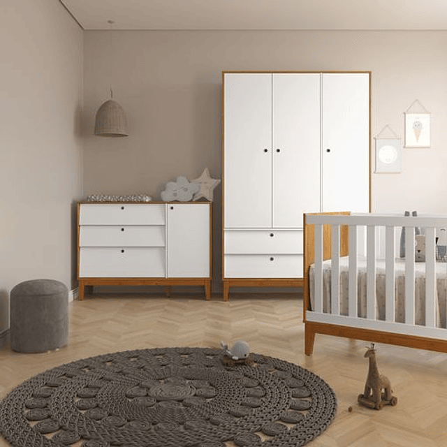 Cómoda Con Puerta Gold Miel/Blanco 