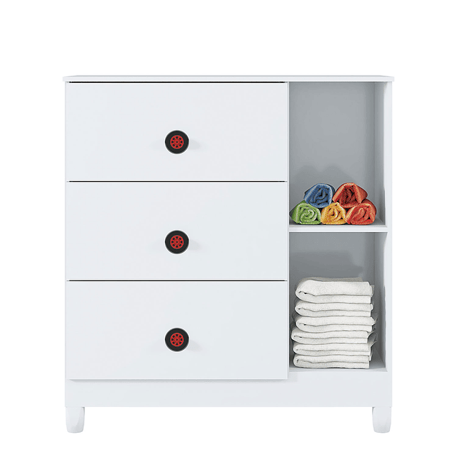 Cómoda Infantil Con Puerta Fast Car Blanco 