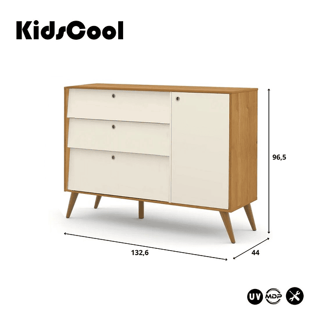 Cómoda Con Puerta Gold Beige/Eco Wood