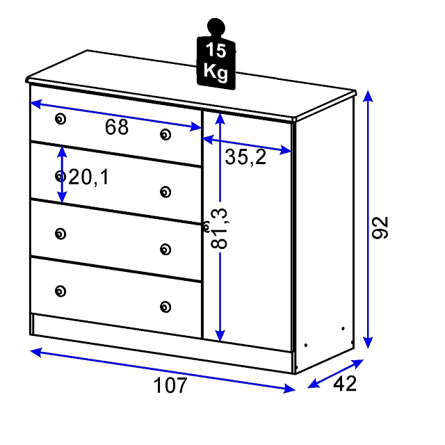 Cómoda Cajonera Bambolé