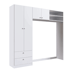 Ropero 4 puertas 2 cajones blanco