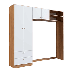 Ropero 4 puertas 2 cajones Café