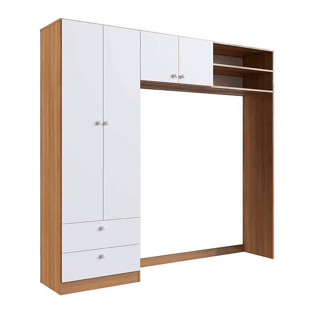 Ropero 4 puertas 2 cajones Café