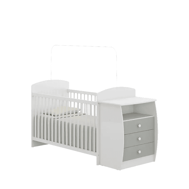 Cuna con Mudador Bambini Gris