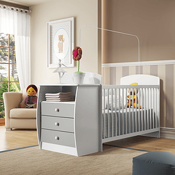 Cuna con Mudador Bambini Gris