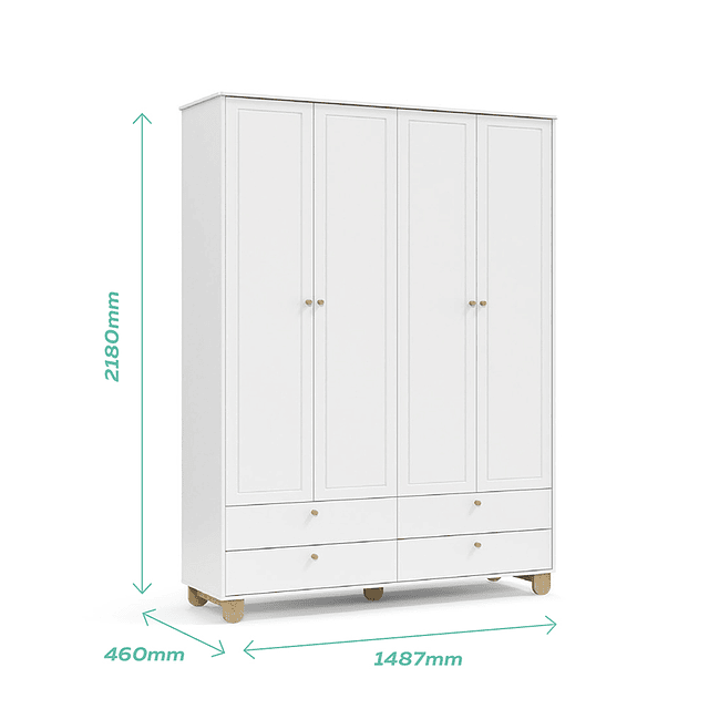 Armario Zupi 2 cuerpos XL Blanco