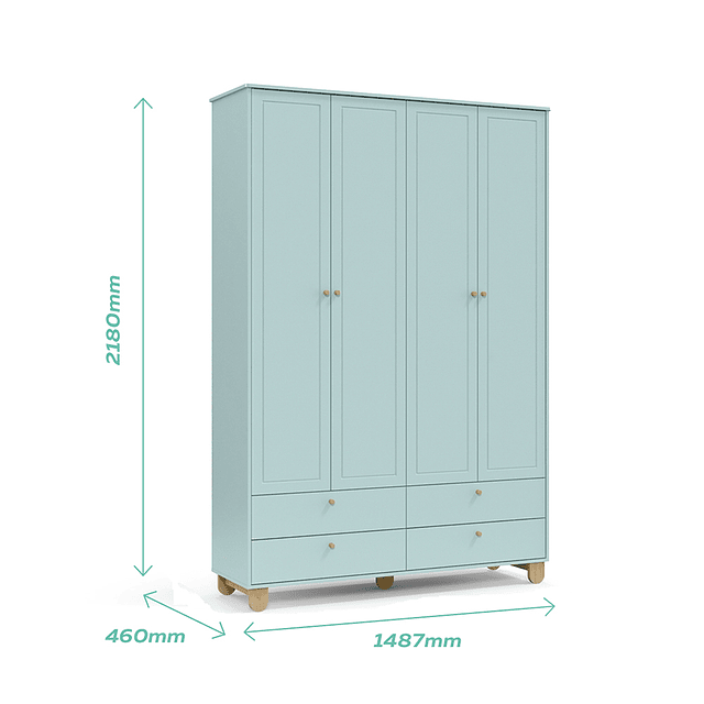 Armario Zupi 2 Cuerpos XL Menta