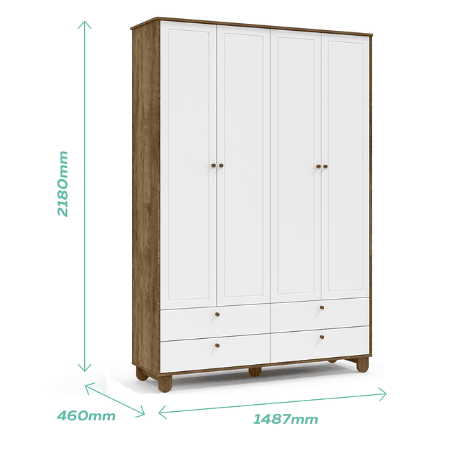 Armario Zupi 2 Cuerpos XL Eco Wood