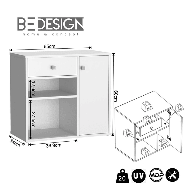 Organizador Multiuso Puerta&cajón Blanco