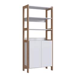 Estante Vertical 2 Puertas Blanco Castaño 