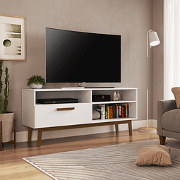 Rack TV 55 4 Espacios Blanco