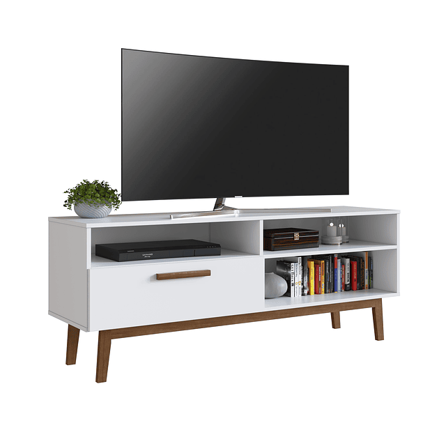 Rack TV 55 4 Espacios Blanco