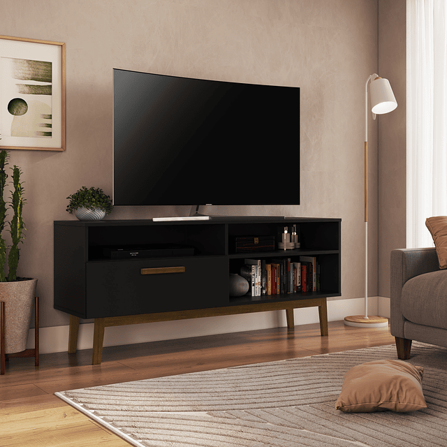 Rack TV 55 4 Espacios Negro