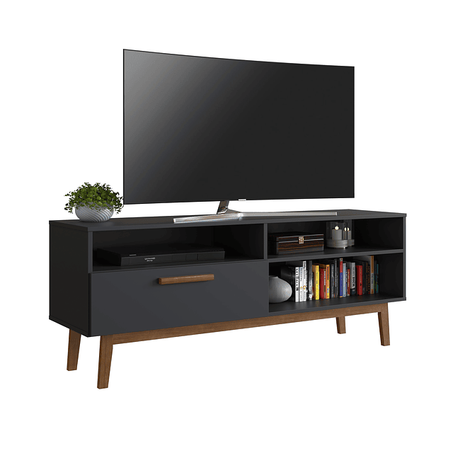 Rack TV 55 4 Espacios Negro